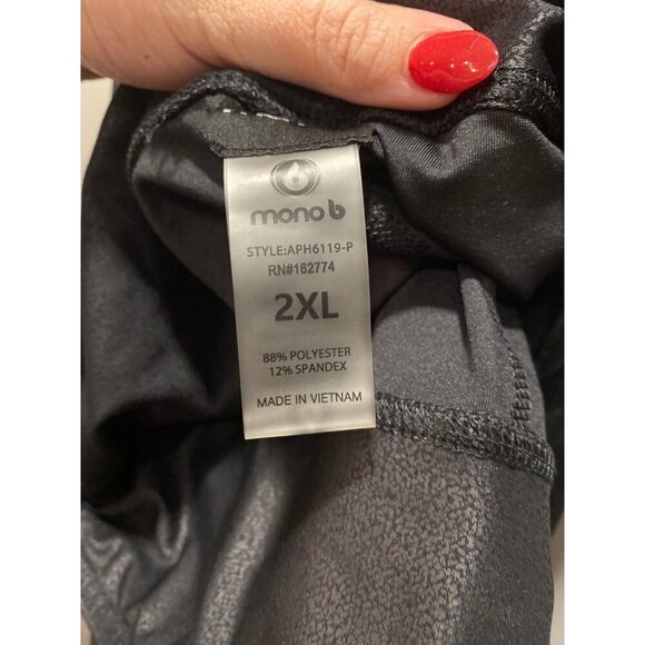Mono B 2XL Pebbled Black Leggings – New - Picture 4 of 4